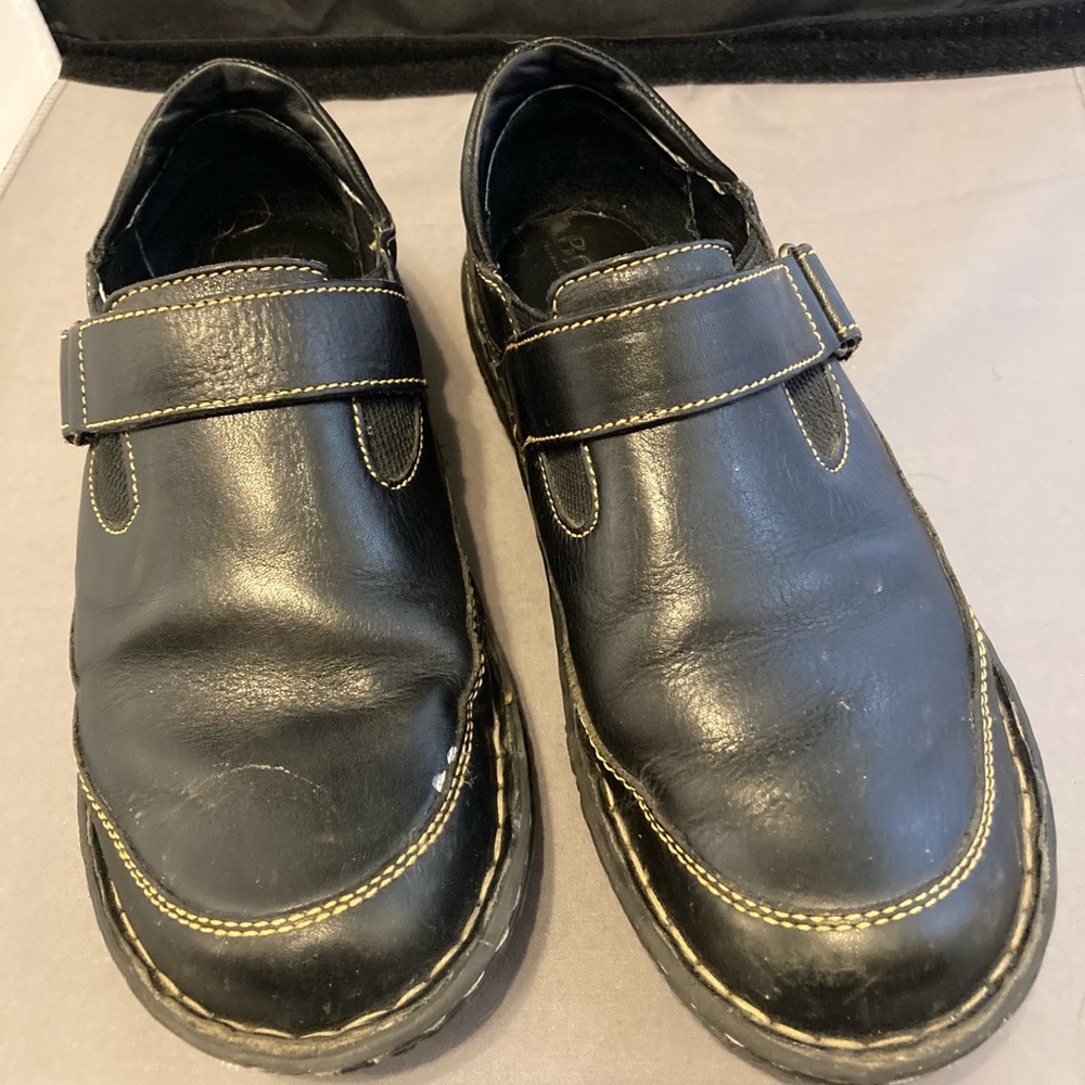 Born Black Leather Slip In Loafers